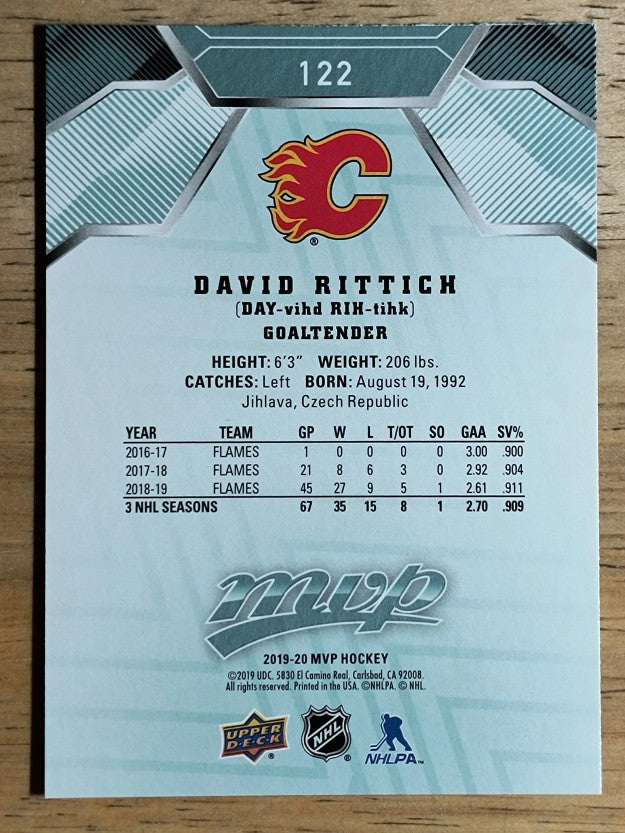2019-20 Upper Deck MVP #122 David Rittich