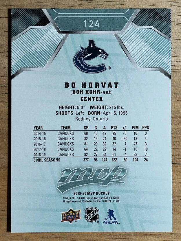 2019-20 Upper Deck MVP #124 Bo Horvat
