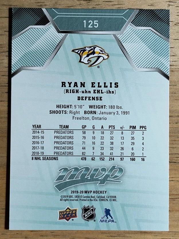 2019-20 Upper Deck MVP #125 Ryan Ellis