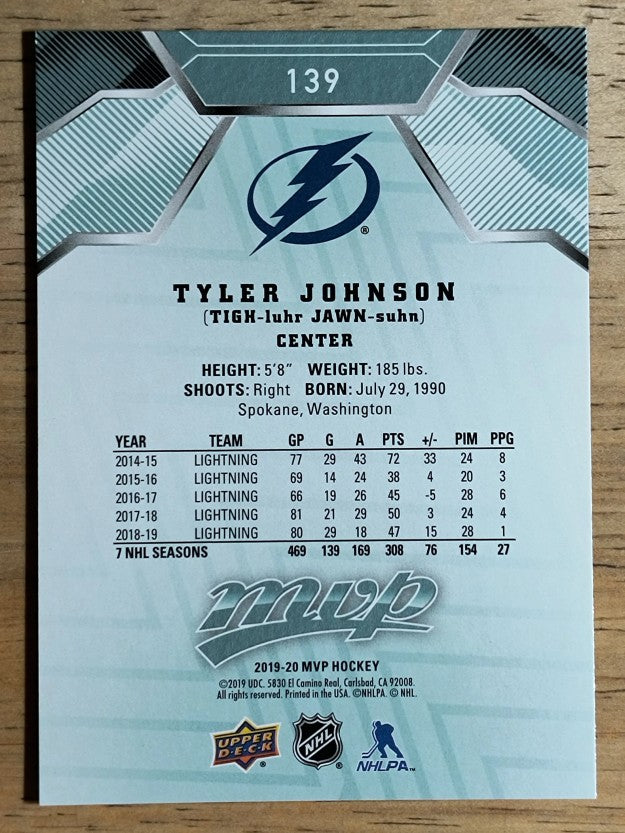 2019-20 Upper Deck MVP #139 Tyler Johnson