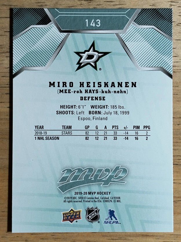2019-20 Upper Deck MVP #143 Miro Heiskanen