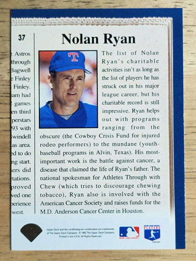 1993 Upper Deck #37 Nolan Ryan CH