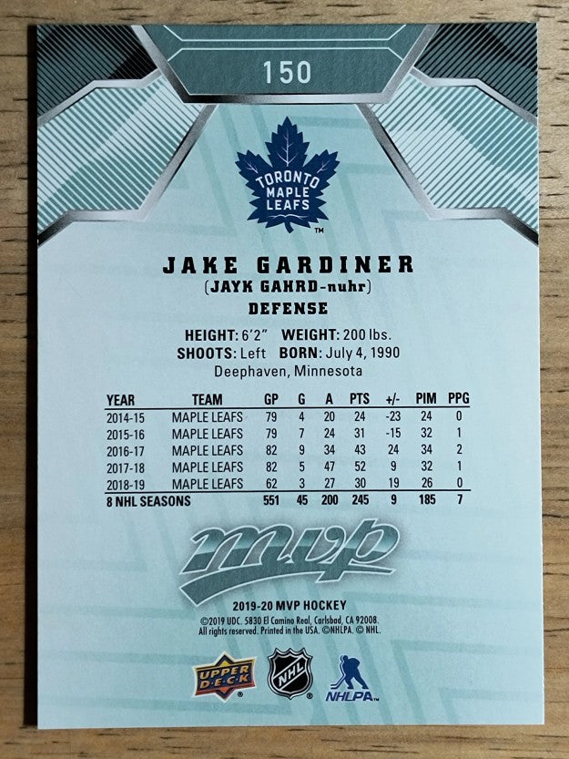 2019-20 Upper Deck MVP #150 Jake Gardiner