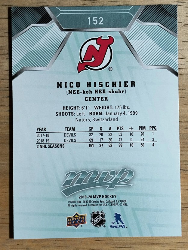 2019-20 Upper Deck MVP #152 Nico Hischier