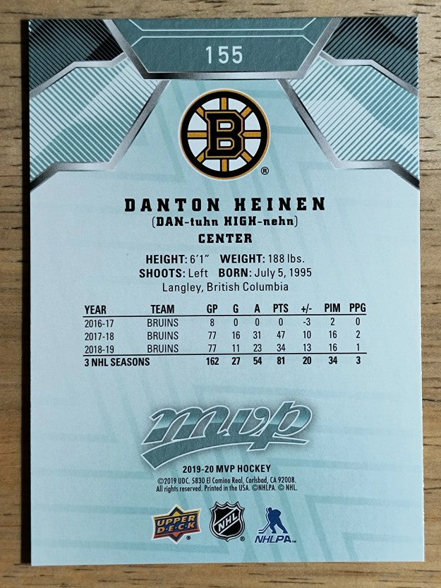 2019-20 Upper Deck MVP #155 Danton Heinen