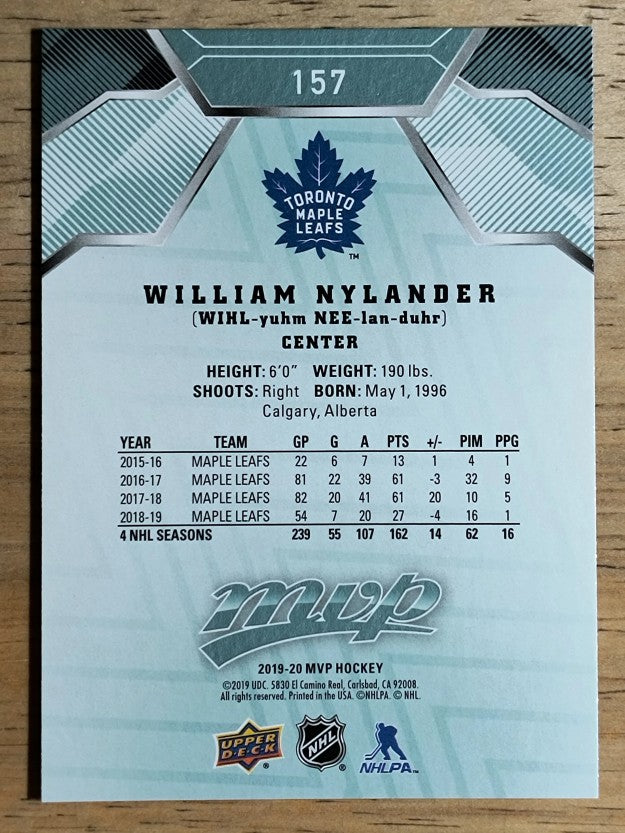 2019-20 Upper Deck MVP #157 William Nylander