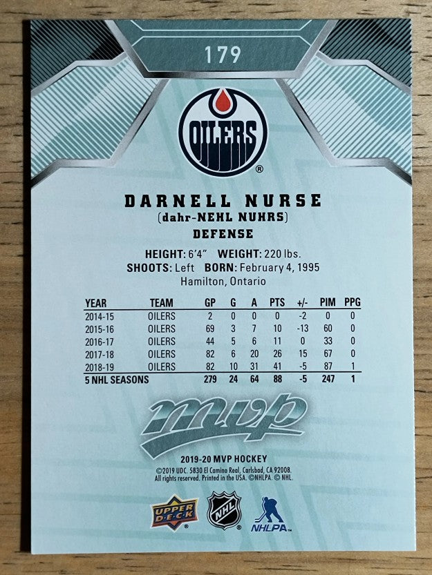2019-20 Upper Deck MVP #179 Darnell Nurse