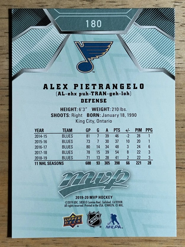 2019-20 Upper Deck MVP #180 Alex Pietrangelo