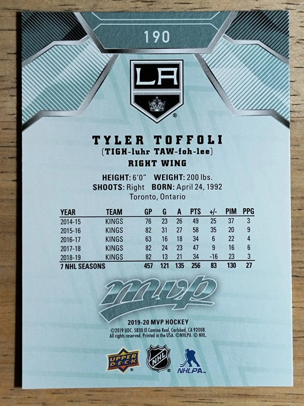 2019-20 Upper Deck MVP #190 Tyler Toffoli