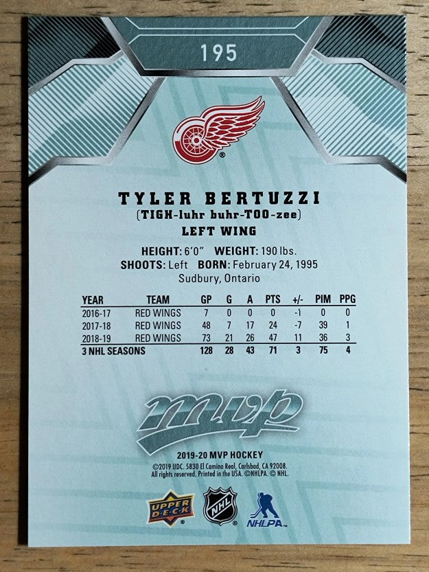 2019-20 Upper Deck MVP #195 Tyler Bertuzzi