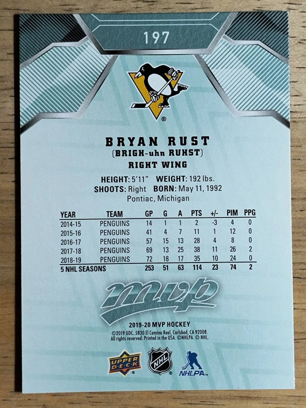 2019-20 Upper Deck MVP #197 Bryan Rust