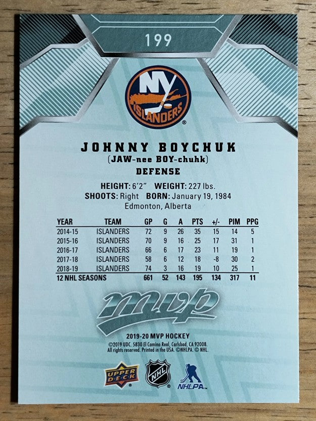 2019-20 Upper Deck MVP #199 Johnny Boychuk