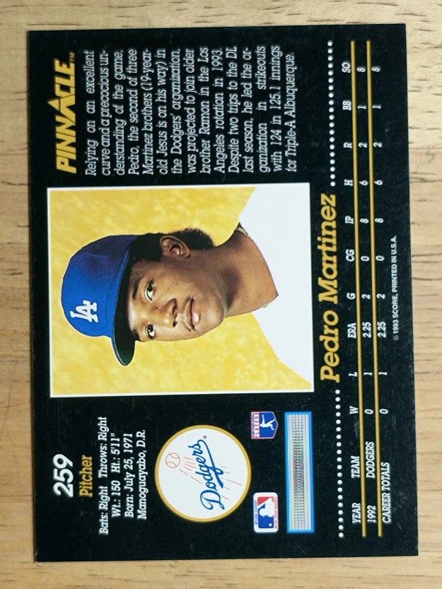 1993 Pinnacle #259 Pedro Martinez