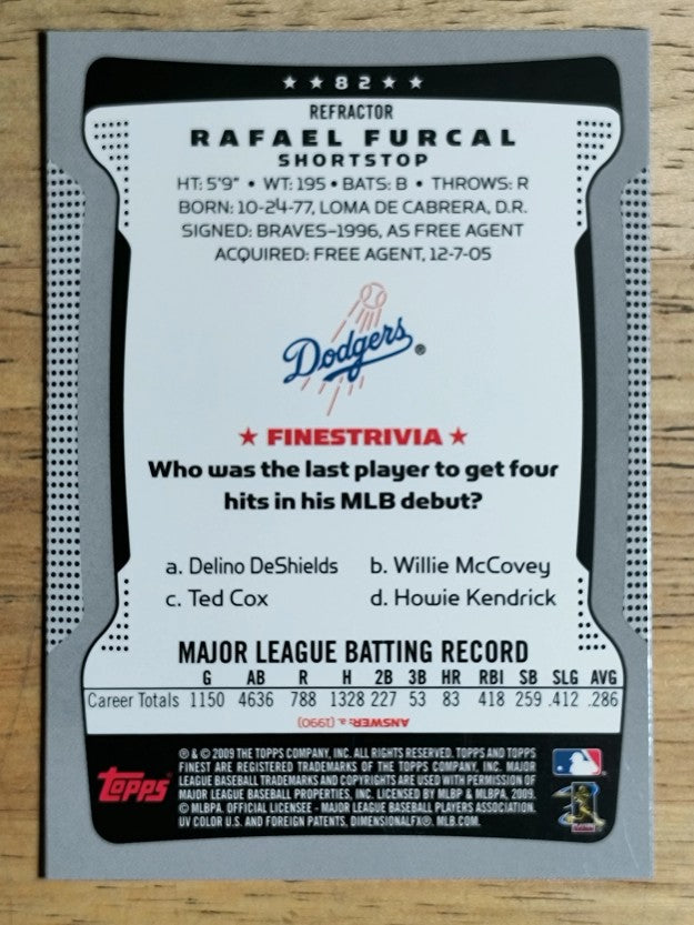 2009 Finest Refractors #82 Rafael Furcal