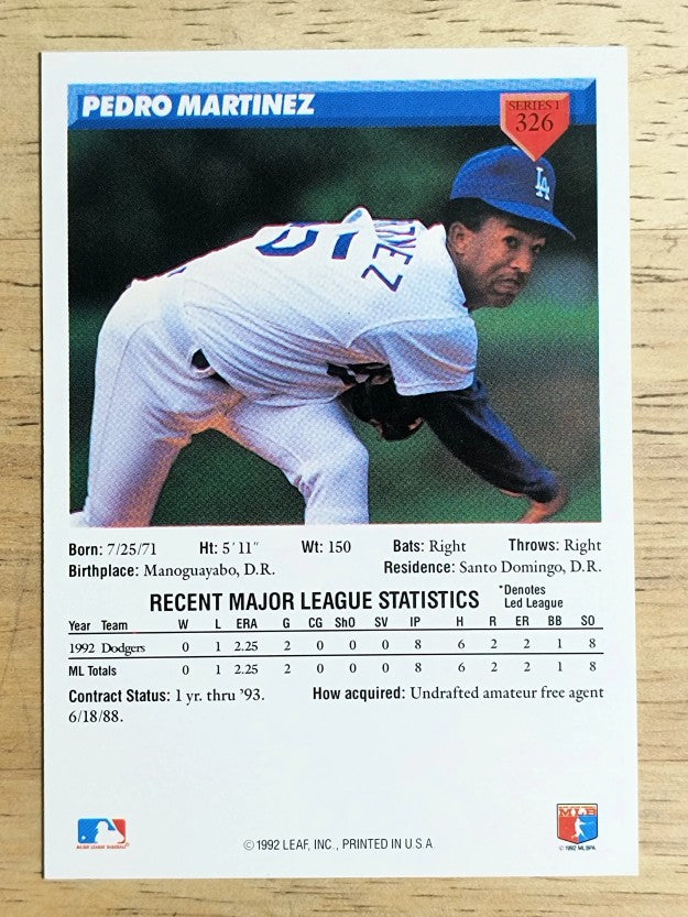1993 Donruss #326 Pedro Martinez