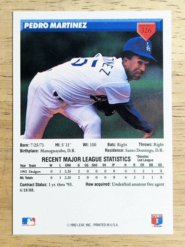 1993 Donruss #326 Pedro Martinez
