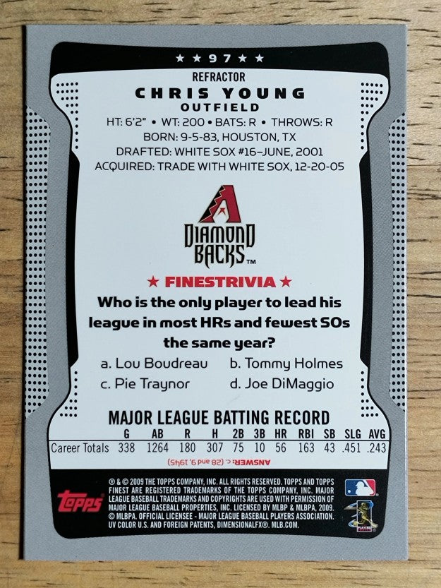 2009 Finest Refractors #97 Chris Young