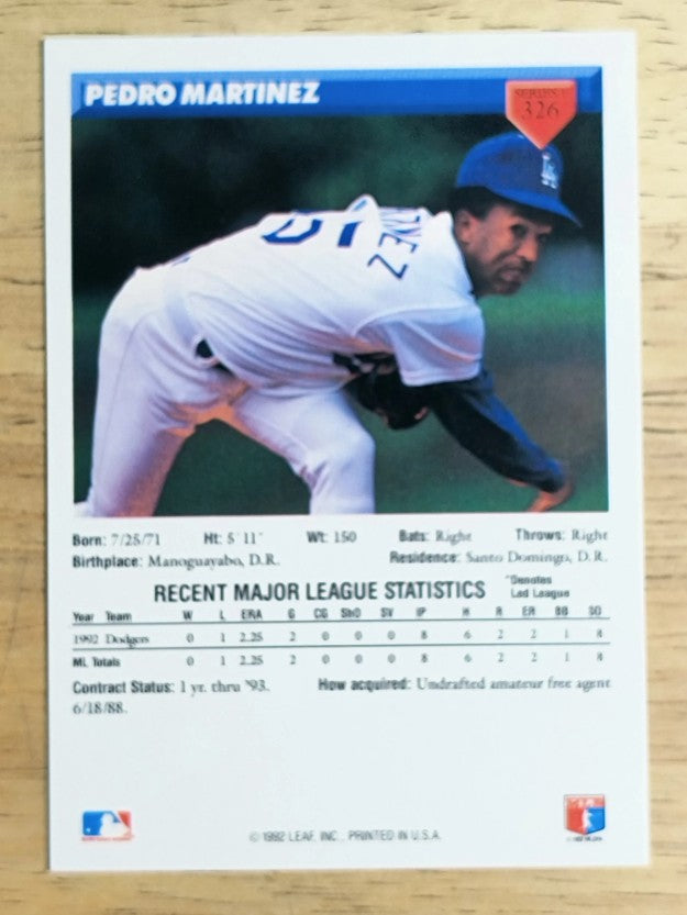 1993 Donruss #326 Pedro Martinez