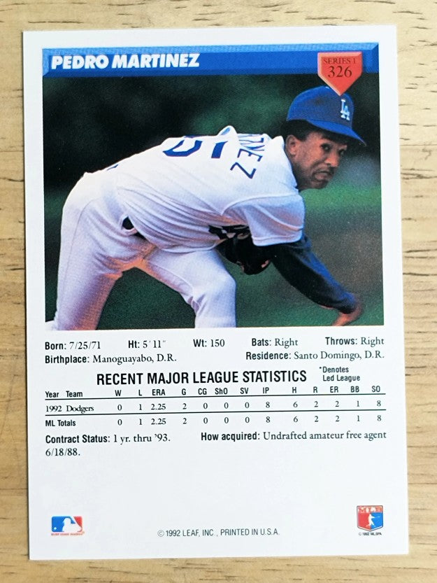 1993 Donruss #326 Pedro Martinez