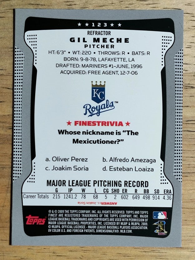 2009 Finest Refractors #123 Gil Meche