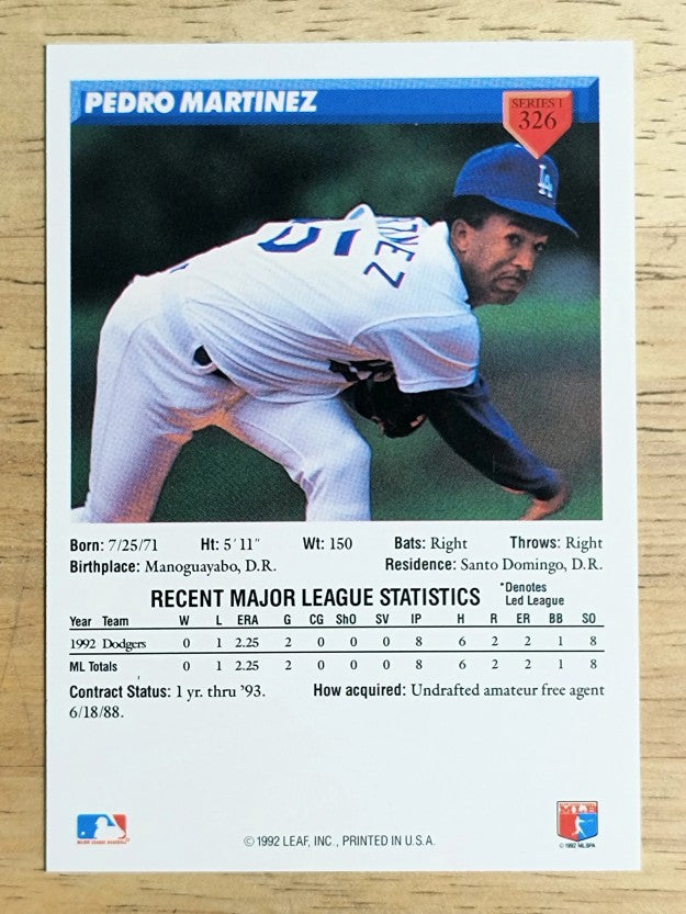 1993 Donruss #326 Pedro Martinez