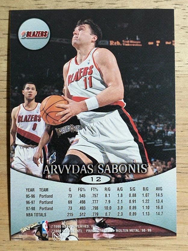 1998-99 SkyBox Molten Metal #12 Arvydas Sabonis