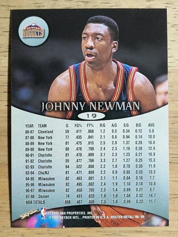 1998-99 SkyBox Molten Metal #19 Johnny Newman
