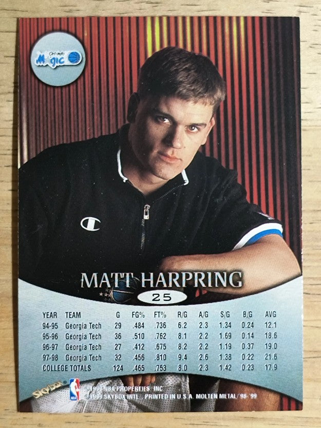 1998-99 SkyBox Molten Metal #25 Matt Harpring RC