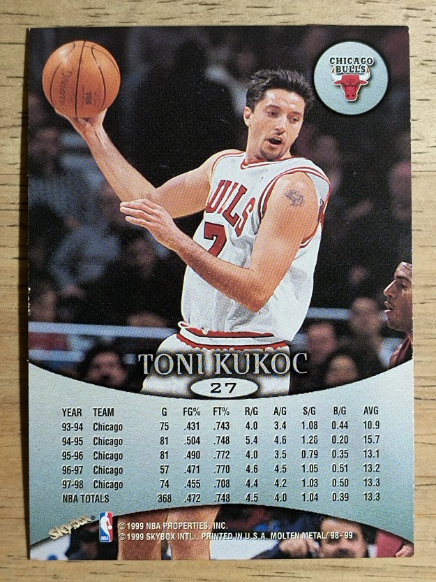 1998-99 SkyBox Molten Metal #27 Toni Kukoc