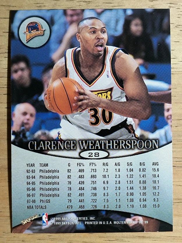 1998-99 SkyBox Molten Metal #28 Clarence Weatherspoon