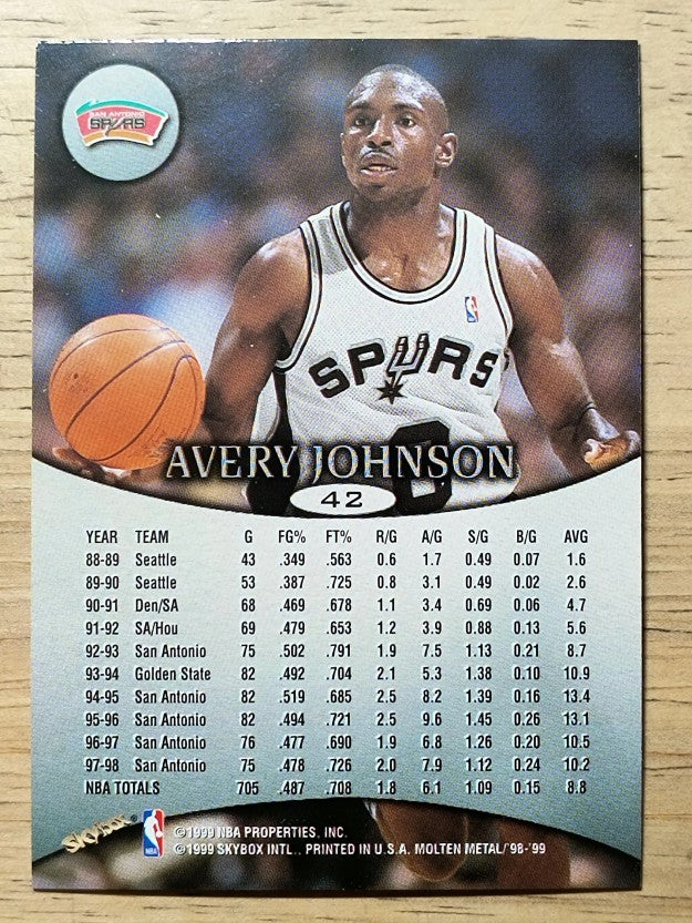 1998-99 SkyBox Molten Metal #42 Avery Johnson