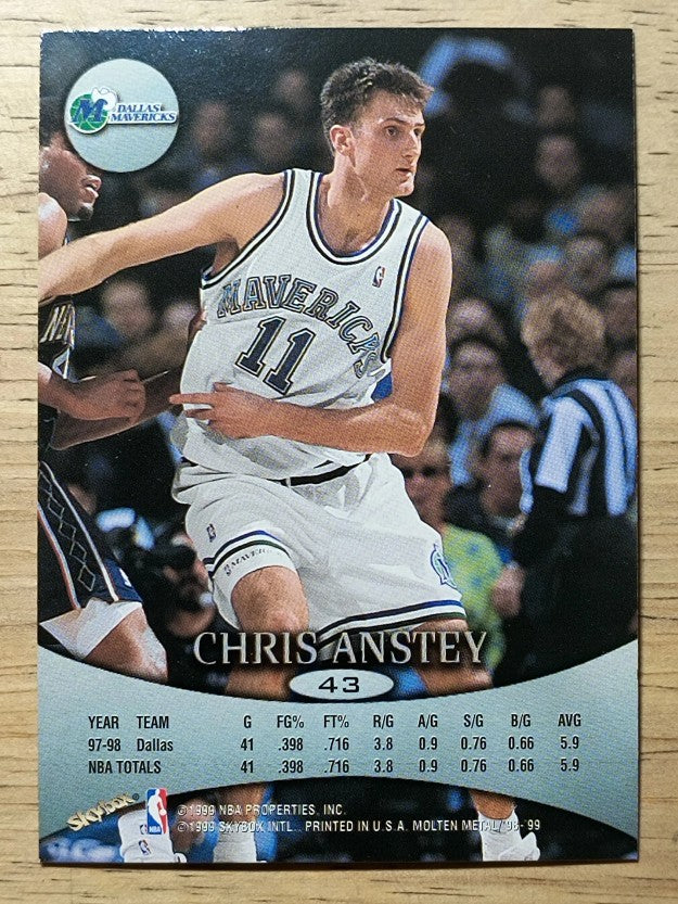 1998-99 SkyBox Molten Metal #43 Chris Anstey