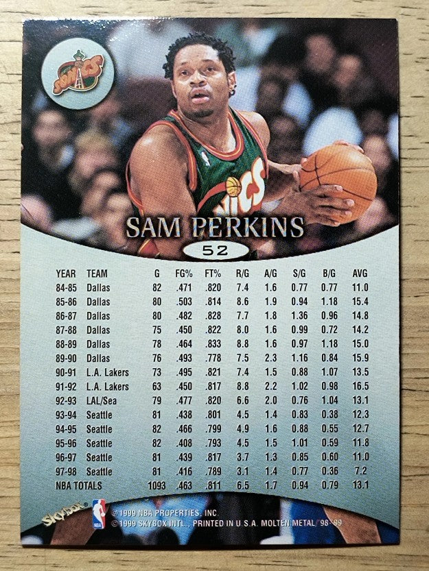 1998-99 SkyBox Molten Metal #52 Sam Perkins