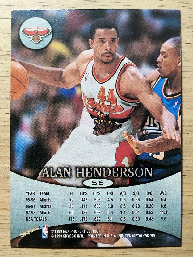 1998-99 SkyBox Molten Metal #56 Alan Henderson