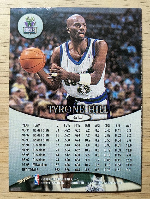 1998-99 SkyBox Molten Metal #60 Tyrone Hill