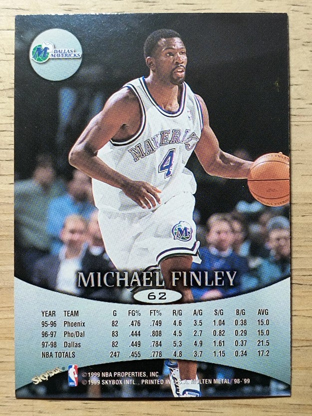 1998-99 SkyBox Molten Metal #62 Michael Finley