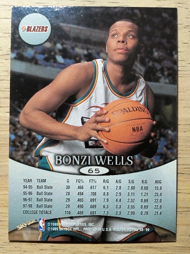 1998-99 SkyBox Molten Metal #65 Bonzi Wells RC