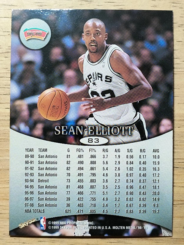 1998-99 SkyBox Molten Metal #83 Sean Elliott