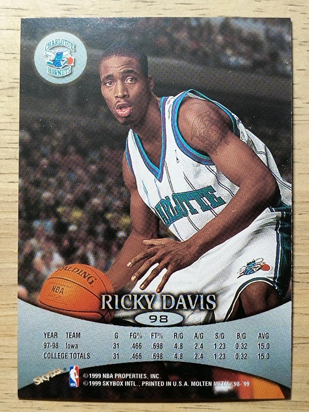 1998-99 SkyBox Molten Metal #98 Ricky Davis RC