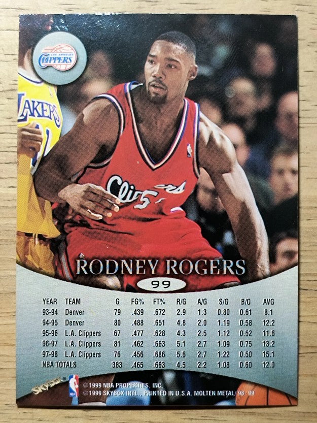 1998-99 SkyBox Molten Metal #99 Rodney Rogers