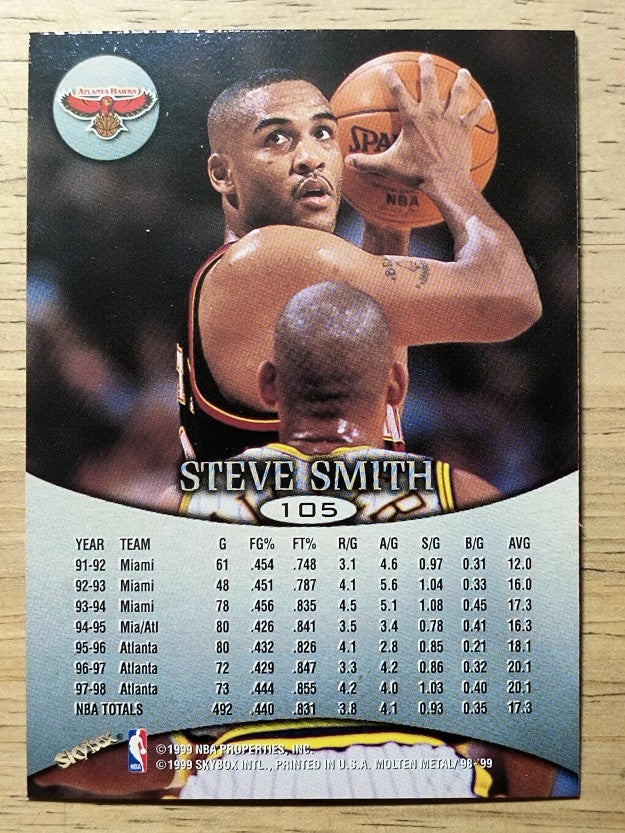 1998-99 SkyBox Molten Metal #105 Steve Smith