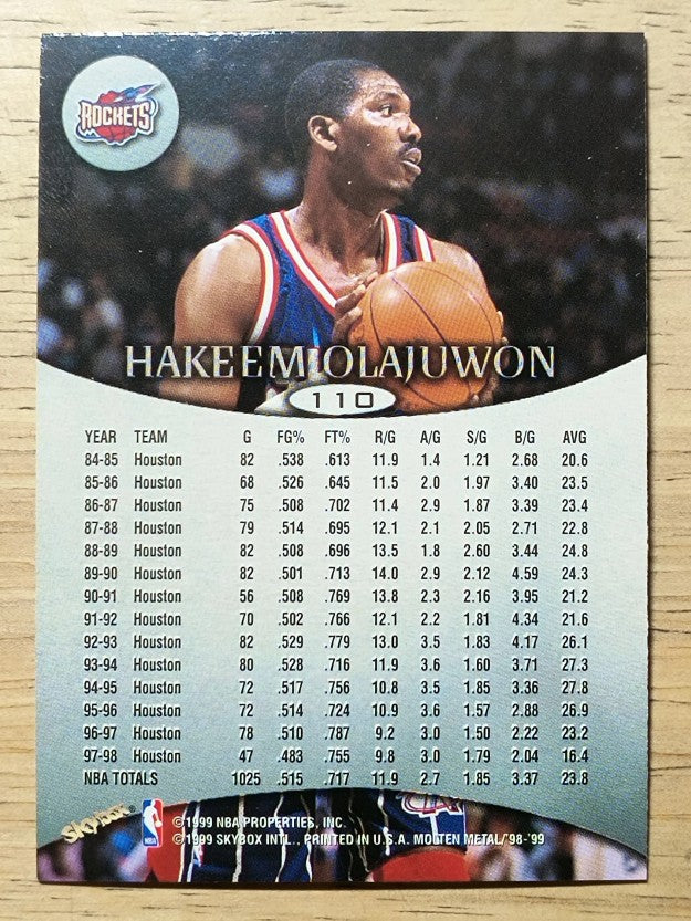 1998-99 SkyBox Molten Metal #110 Hakeem Olajuwon
