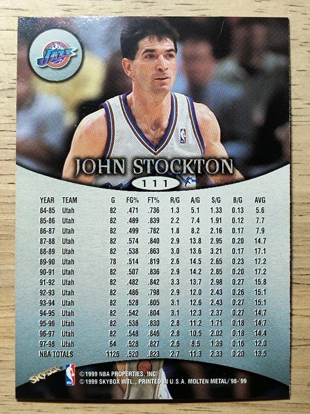 1998-99 SkyBox Molten Metal #111 John Stockton