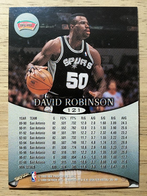 1998-99 SkyBox Molten Metal #121 David Robinson