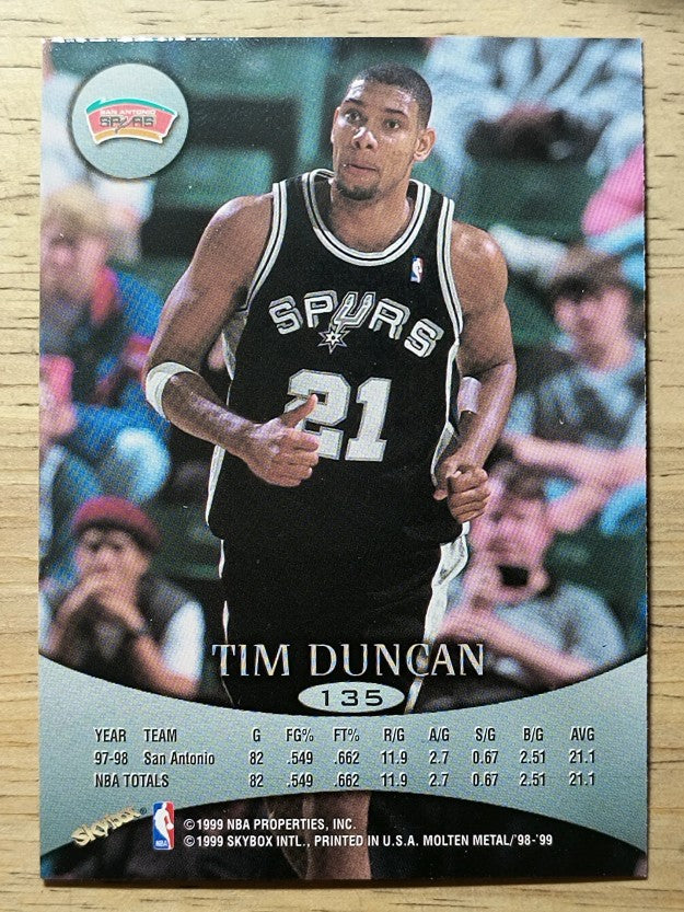 1998-99 SkyBox Molten Metal #135 Tim Duncan