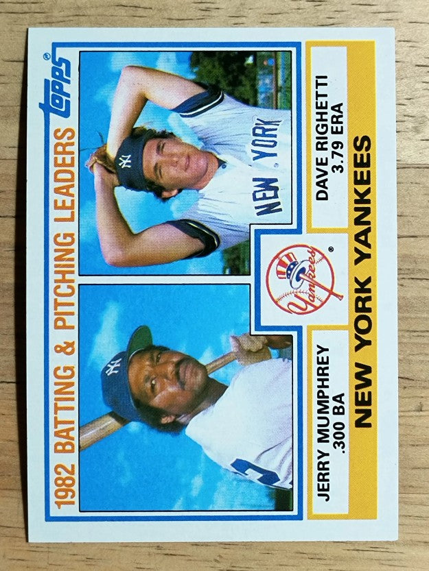 1983 Topps #81 Jerry Mumphrey/Dave Righetti TL