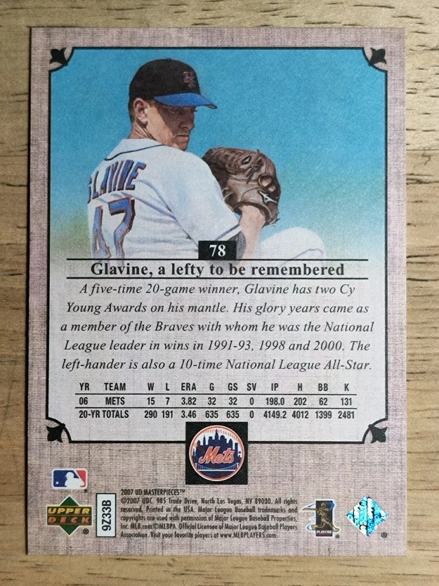 2007 UD Masterpieces #78 Tom Glavine