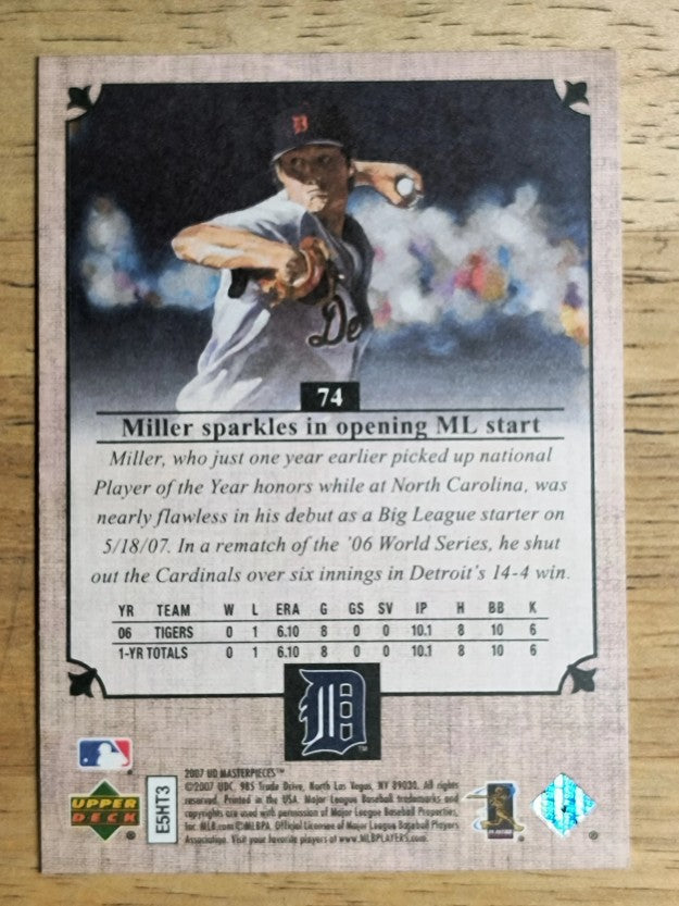 2007 UD Masterpieces #74 Andrew Miller RC