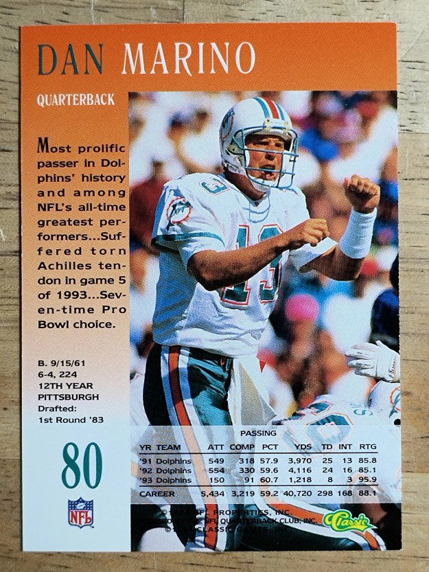 1994 Pro Line Live #80 Dan Marino