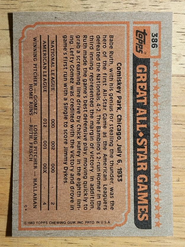 1983 Topps #386 Rod Carew AS